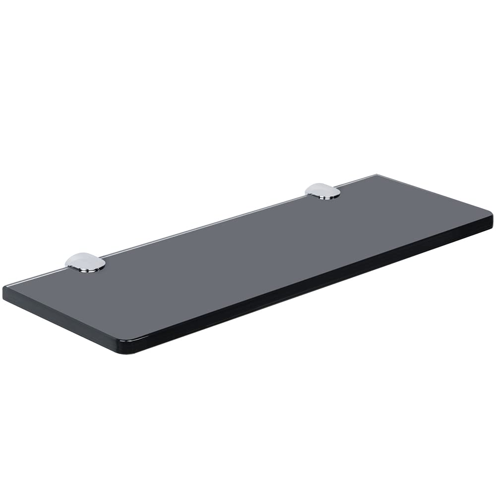 SAYAYO Floating Glass Shelves for Bathroom, Tempered Glass Shelf for Wall 15 x 5 Inch 2 Pack, Clear