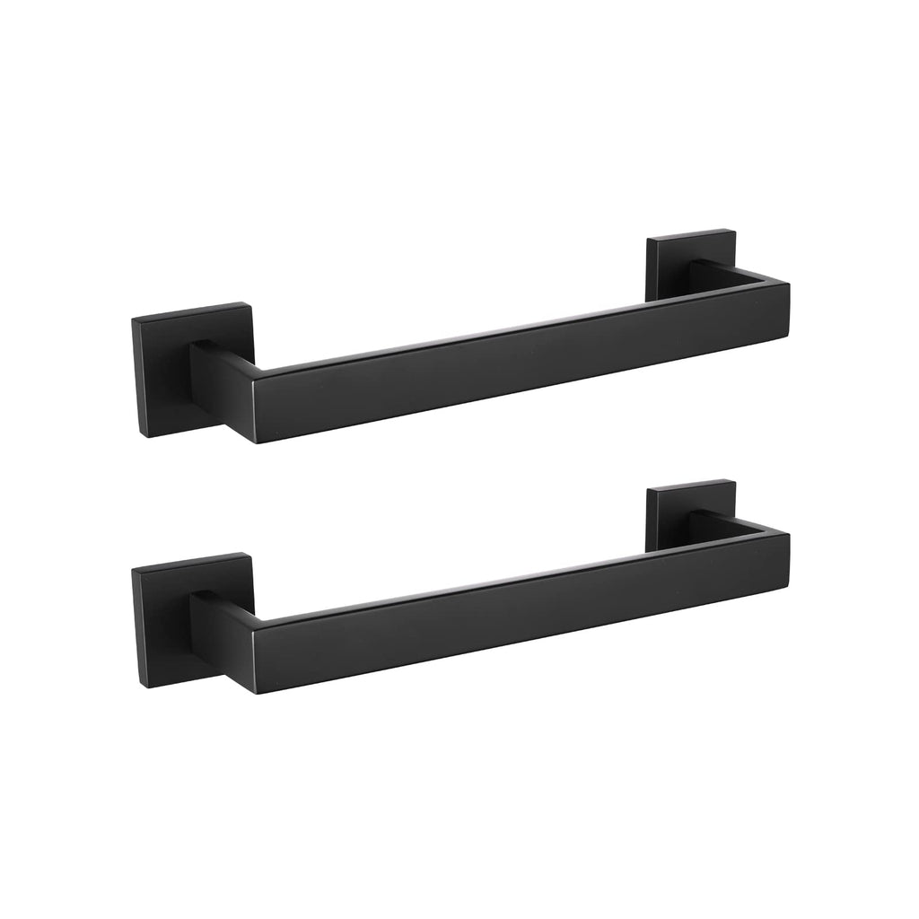 LANC 2 Pack Bath Towel Bars, Matte Black 24-Inch Bathroom Towel Rail Square Towel Racks Kitchen Towel Holders, Stainless Steel Wall Mount Towel Hanger Towel Rods,A8804-6MB