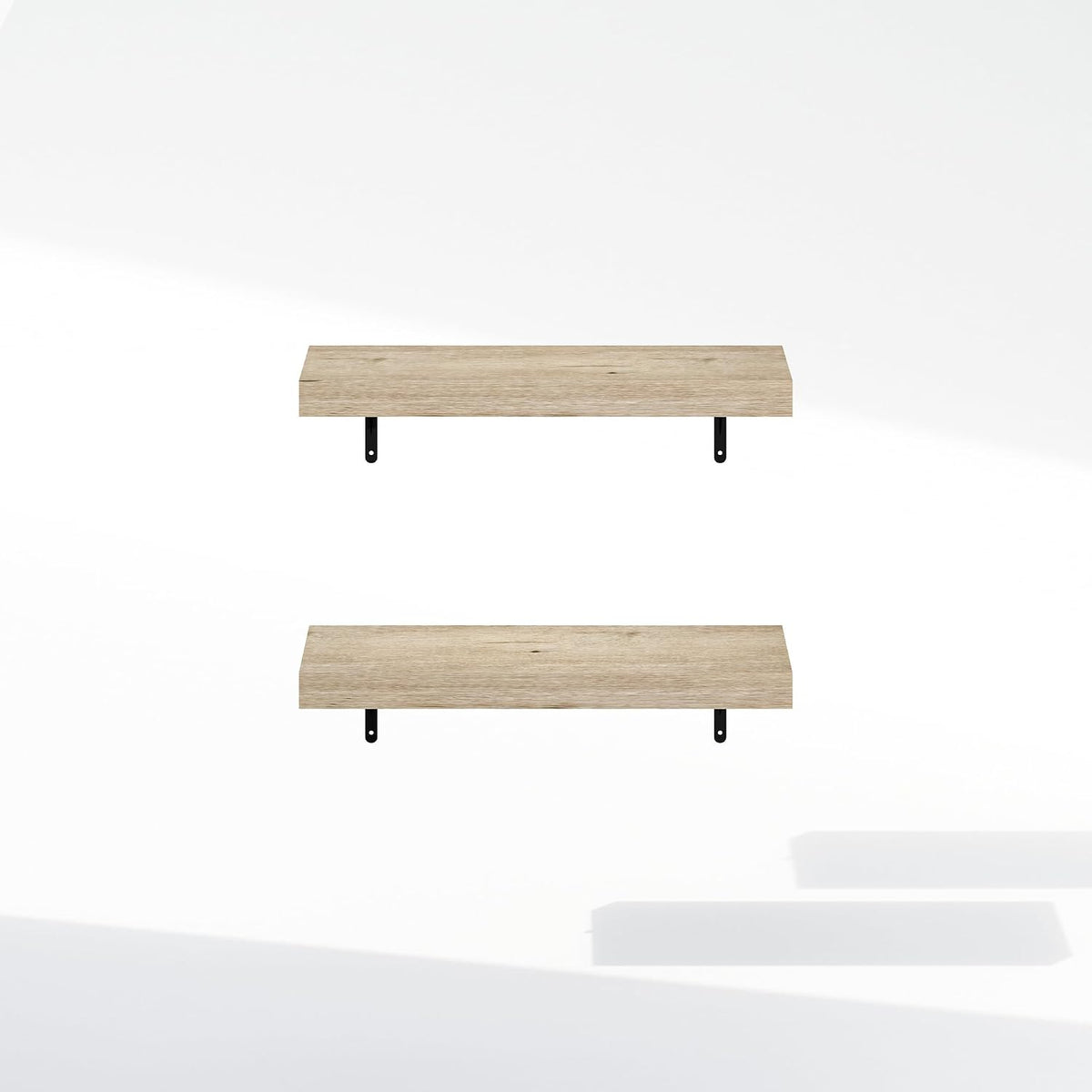 Furinno Tanna Floating Shelves for Wall Set of 2, 22-Inch Bathroom Wall Shelf, Wall Mounted Shelf, for Bathroom Organizers and Storage, Living Room, Natural