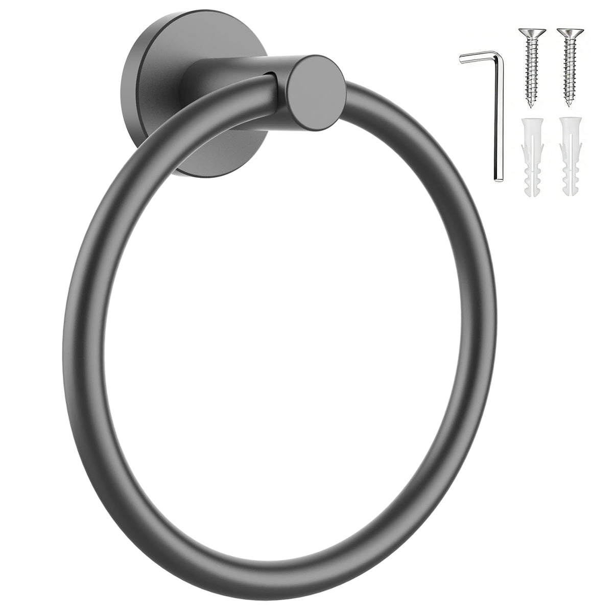 SetSail Towel Holder for Bathroom Wall Matte Black Towel Ring