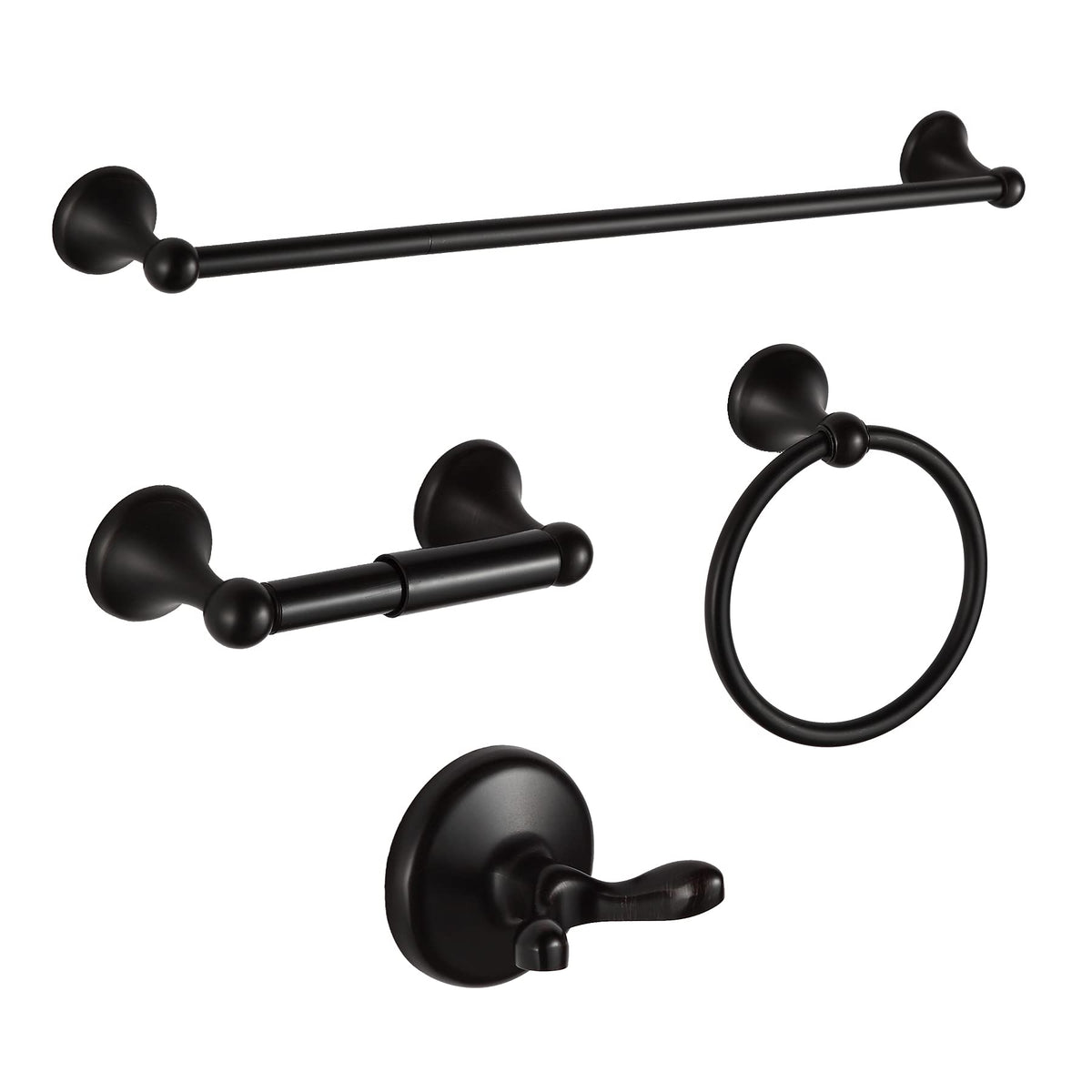BGL Bathroom Accessory Set, Brushed Nickel Adjustable Expandable Towel Bar 4-Piece Bathroom Hardware Set Wall Mounted