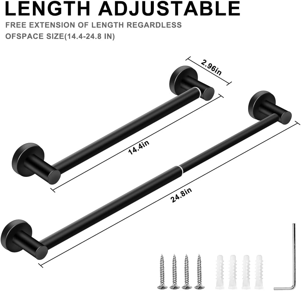 MGahyi Adjustable Stainless Steel Towel Racks for Bathroom 13.18-24In