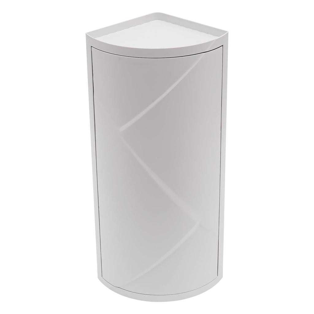 Multifunction Bathroom Kitchen Corner Locker 3-Tier Rotating Triangle Shelf Water Resistant Corner Shelf Stand for Bedrooms, Bathrooms, Kitchens, Living Rooms, Study Rooms (Gray-White)
