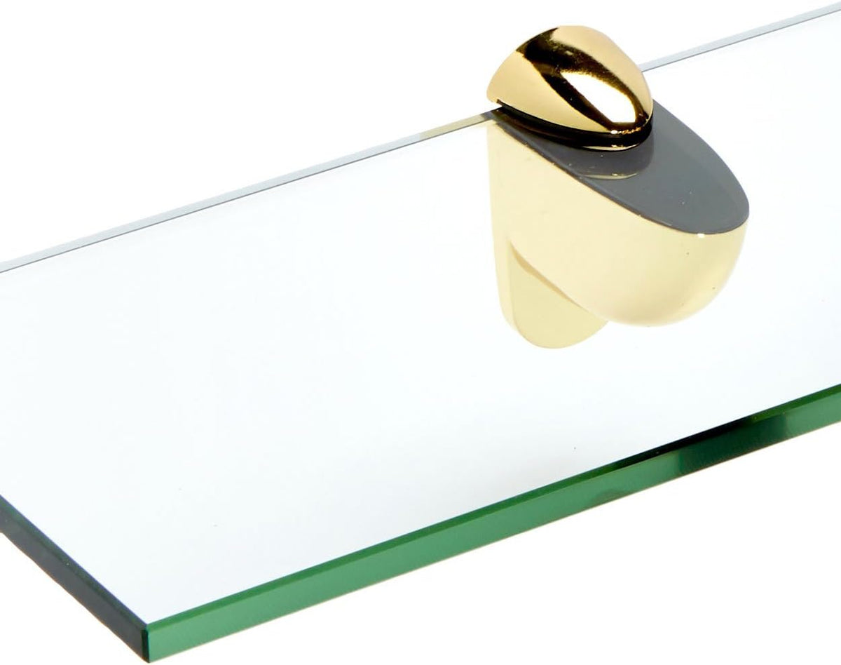 Spancraft 8" x 30" Brass Heron Glass Shelf