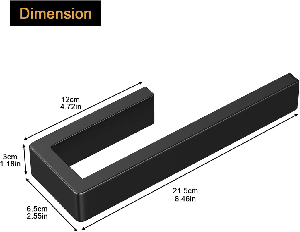 HUFEEOH Hand Towel Holder, Stainless Steel Bathroom Towel Holder Towel Bar, Matte Black Dish Towel Hanger Wall Mount Kitchen Towel Rack Heavy Duty Hand Towel Racks for Bathroom