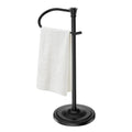 Bath Hand Towel Holder Stand,Stainless Steel 16 Inch Free Standing Towel Rack,Heavy Weight Towel Bar for Bathroom Vanity Countertop &Kitchen,Black