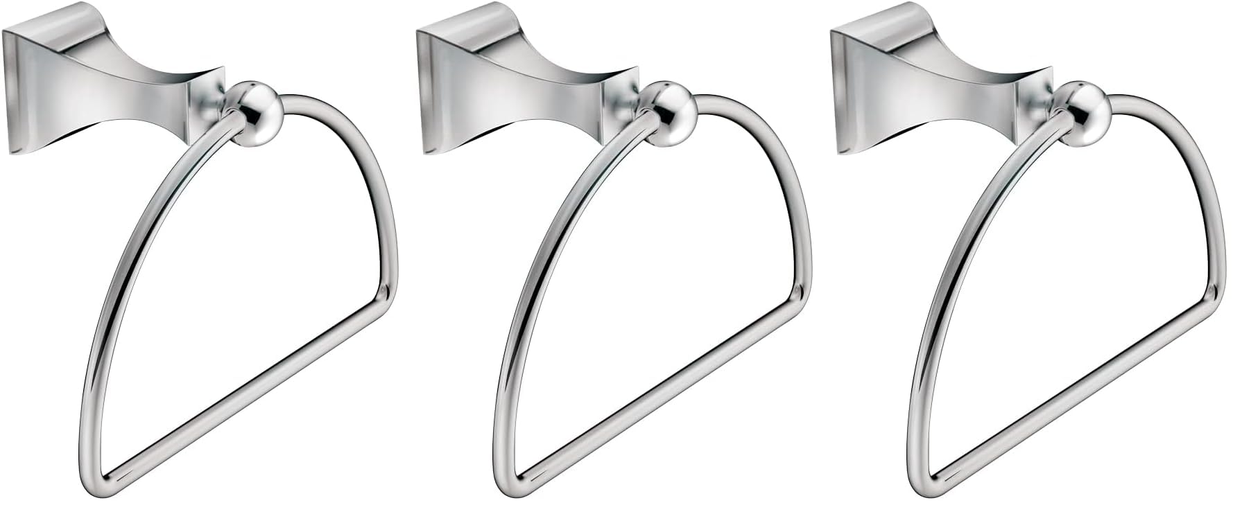 Moen Retreat Collection Brushed Nickel Bathroom Hand Towel Ring with Wall Mount Hardware, DN8386BN