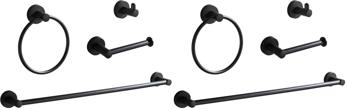 BGL Bathroom Accessory Set,4-Piece Brushed Nickel Towel Racks for Bathroom, 24 Inches Towel Bar, Towel Ring, Toilet Paper Holder & Robe Hook, Wall Mounted