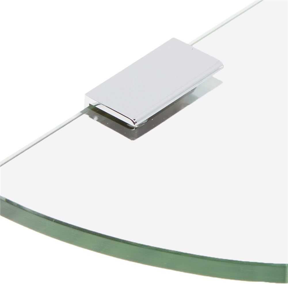 Spancraft 6" Quarter Round Glass with 2" Rectangle Clamp, Chrome Bracket