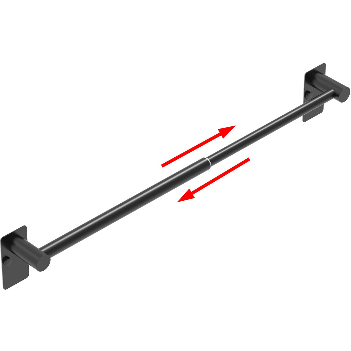 Towel Bar, Adhesive or Drill Wall Mount, Matte Black, 1 Pack