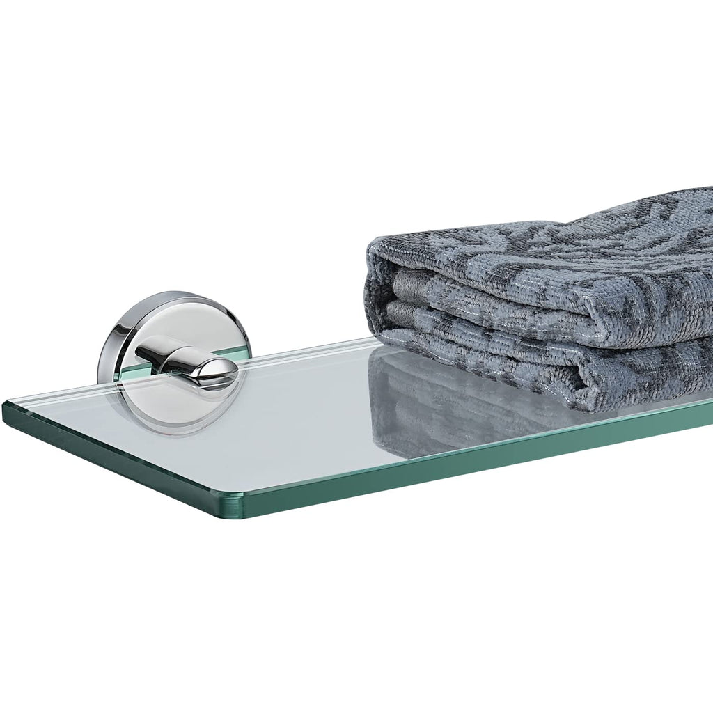 JQK Bathroom Glass Shelf, TGS101L16-BN