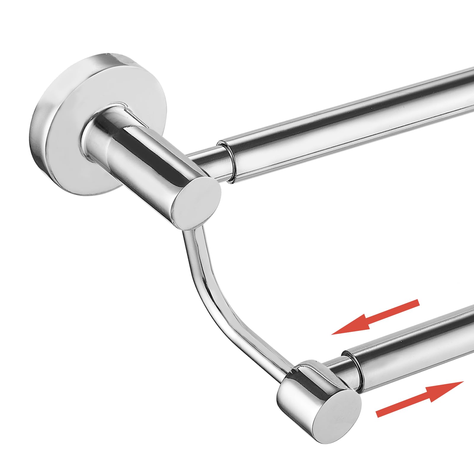 BESy Double Towel Bar Towel Rack for Bathroom Wall Mounted Brushed Nickel