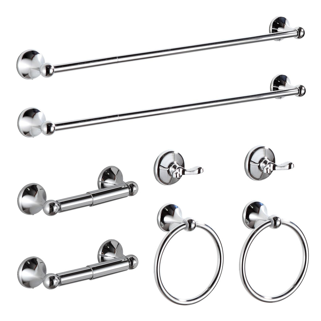 BGL Bathroom Accessory Set, Brushed Nickel Adjustable Expandable Towel Bar 4-Piece Bathroom Hardware Set Wall Mounted