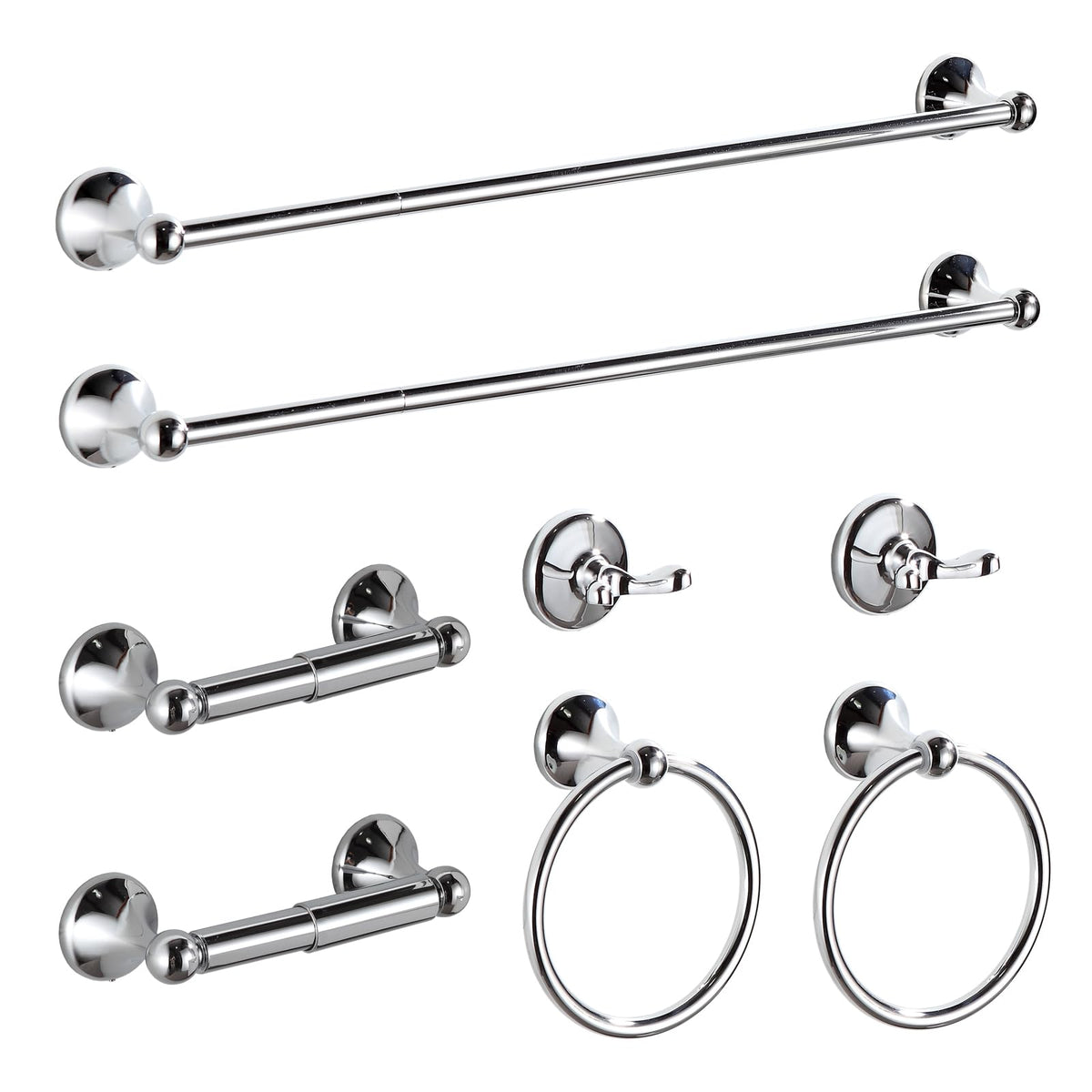 BGL Bathroom Accessory Set, Brushed Nickel Adjustable Expandable Towel Bar 4-Piece Bathroom Hardware Set Wall Mounted