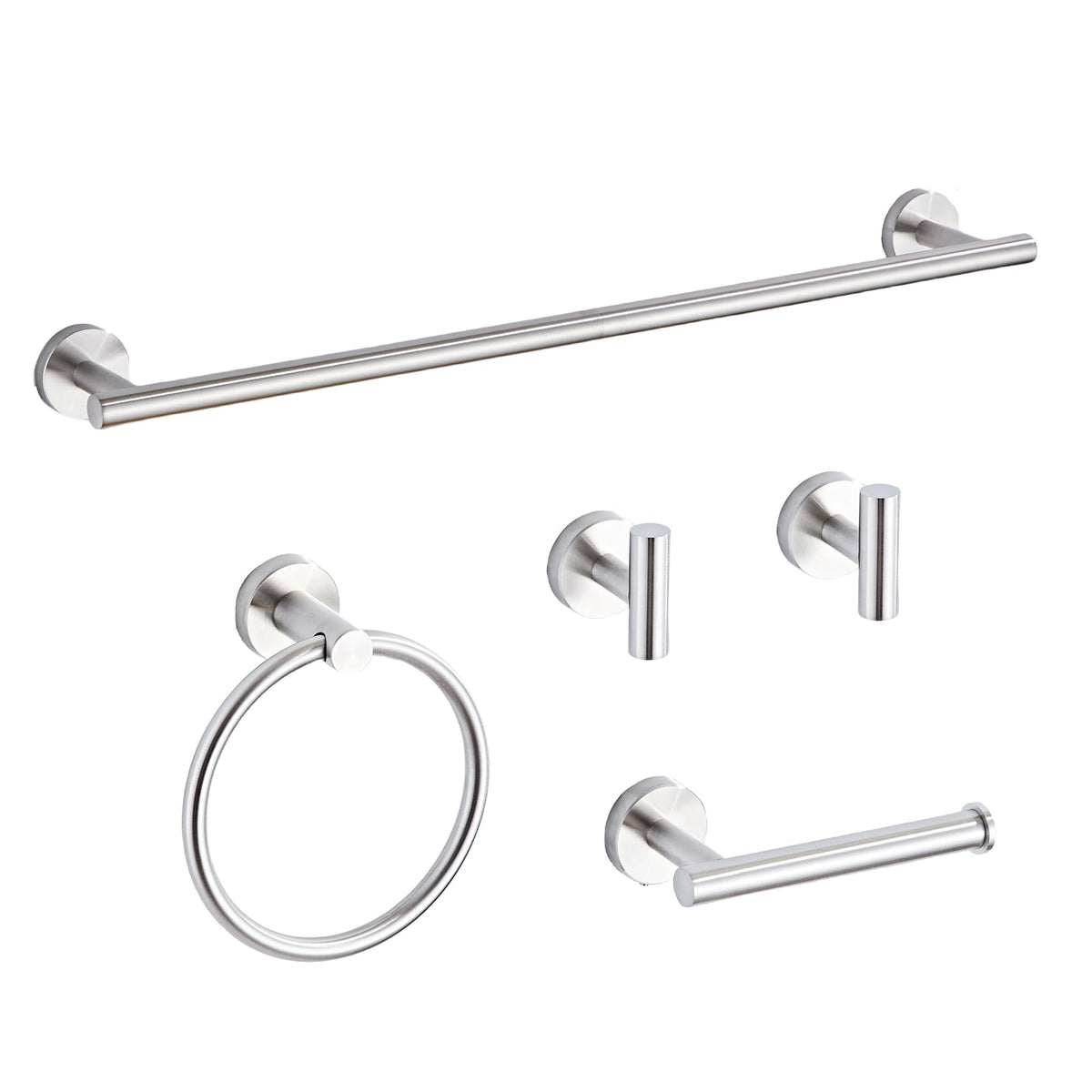 Brushed Gold Bathroom Hardware Set 5 Piece with Towel Racks for Bathroom, SUS304 Stainless Steel Bath Towel Bar Set, 24 Inch Wall Mounted Accessories Kit…