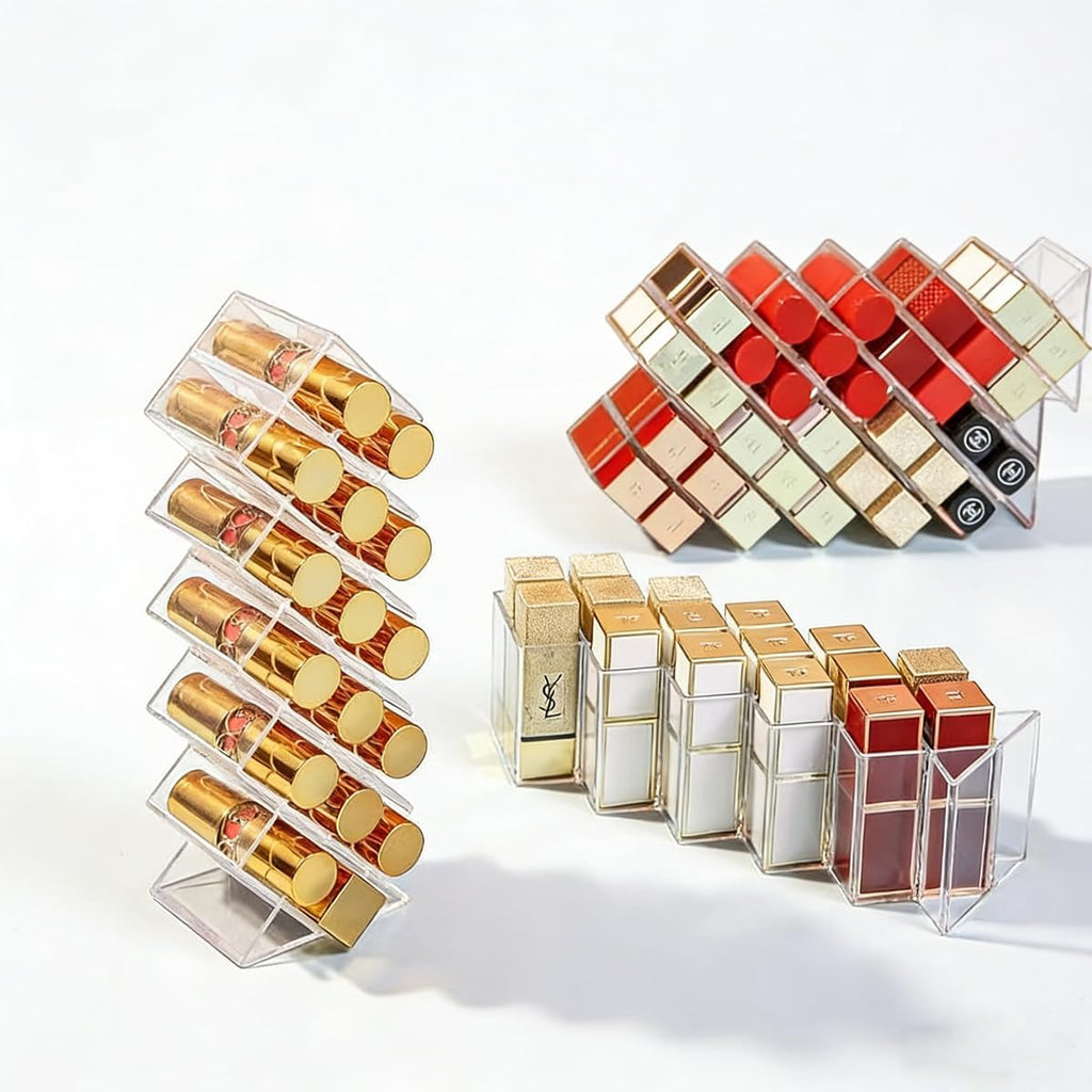 WECHENG Clear Plastic Acrylic Lipstick Organizer