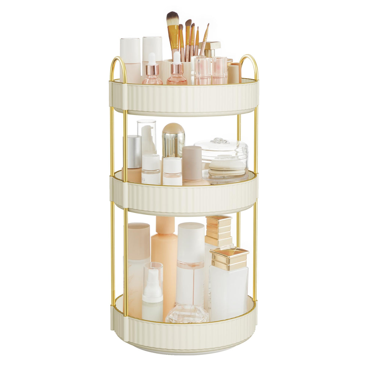 SONGMICS 3-Tier Makeup Organizer, Square, Customizable