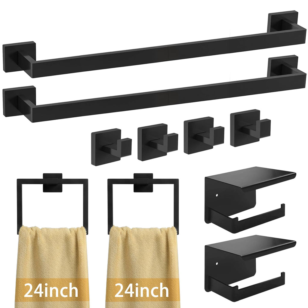 24 Inch Stainless Steel Bathroom Towel Bar Set
