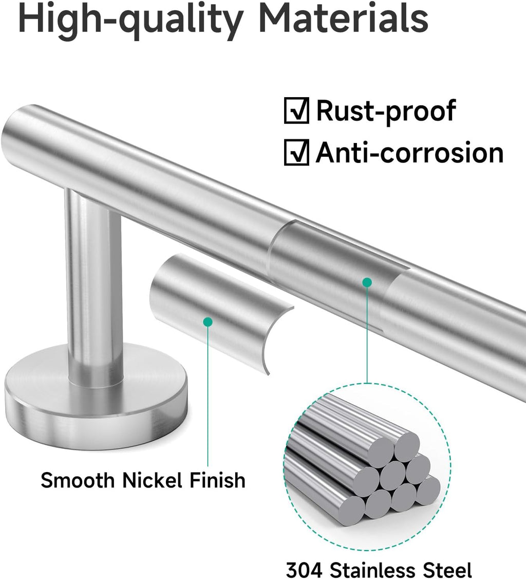 USHOWER Brushed Nickel Towel Bar, 24-Inch Towel Racks for Bathroom