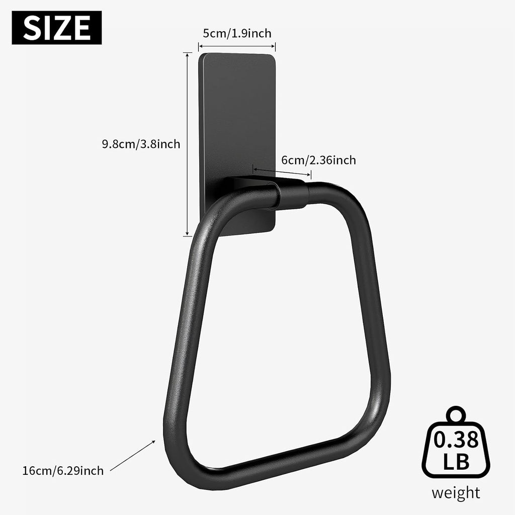 JUYSON Adhesive Hand Towel Holder for Bathroom, No Drill Towel Ring