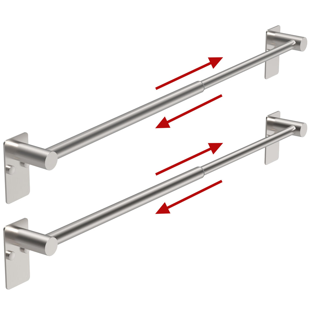 Towel Bar, Adhesive or Drill Wall Mount, Matte Black, 1 Pack