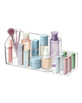 Makeup Tray Holder Organizer Cosmetic Display Case Tabletop Desktop Vanity Countertop Bathroom Wall Cabinet Medicine Storage Box 9 Dividers 2 Removable Women Ladies Girls Gifts Crystal Clear 1 PACK