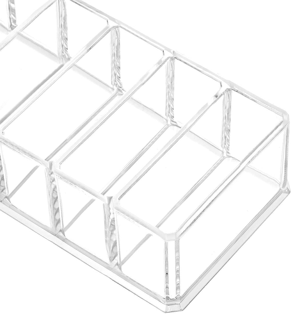 HBlife 2 Pack Clear Acrylic Makeup Compact Organizer, 8 Spaces Vanity Organizer Stand Eyeshadow Pallet Storage for Lipstick Bronzer Powder Highlighter, Skincare Cosmetic Display Cases for Bathroom