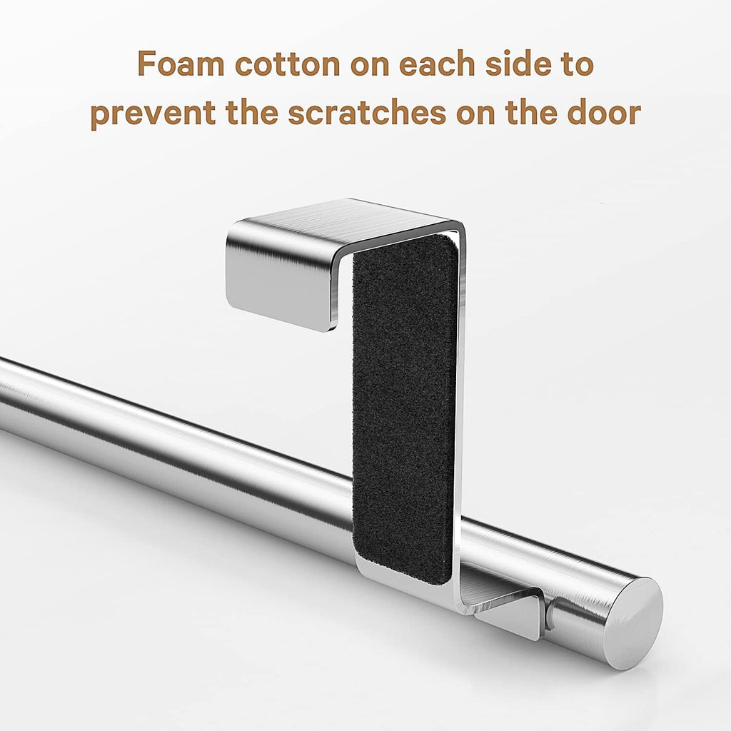 Over Cabinet Towel Bar, Stainless Steel Towel Holder, Silver, 2 Pack