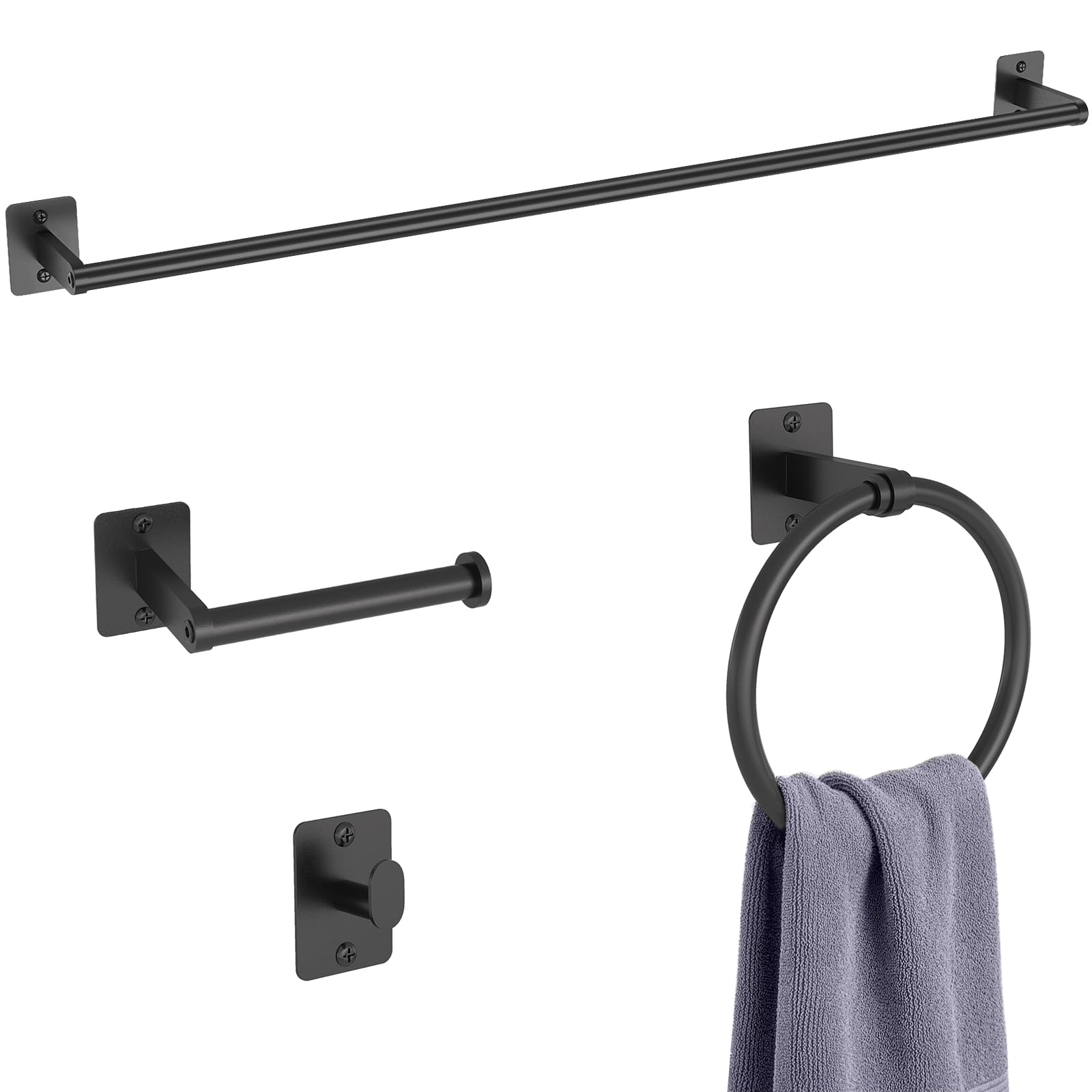 KLJKPA Brushed Nickel Bathroom Accessories Set, 4 PCS Bathroom Hardware Set