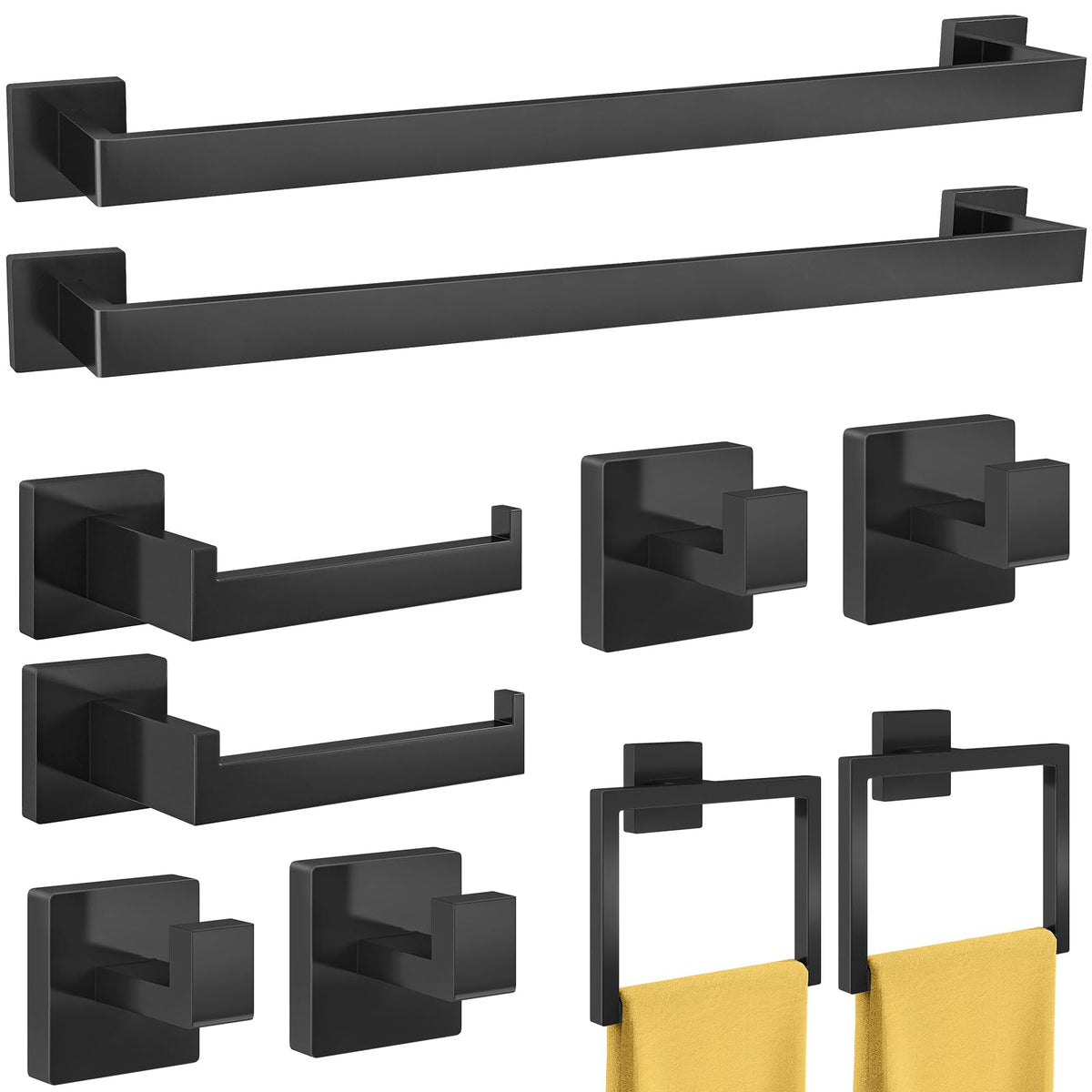 FEILERN 20-Piece Bathroom Hardware Set Brushed Nickel 24 Inch Towel Bar Set