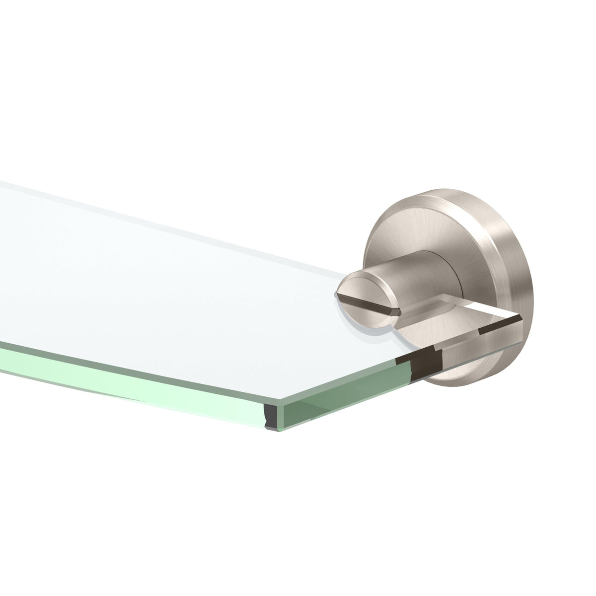 Gatco 5476 Locke Glass Shelf, Polished Nickel/Wall Mounted 20.13" X 5.38" Tempered/Floating Rectangle Glass Shelf for Bathroom