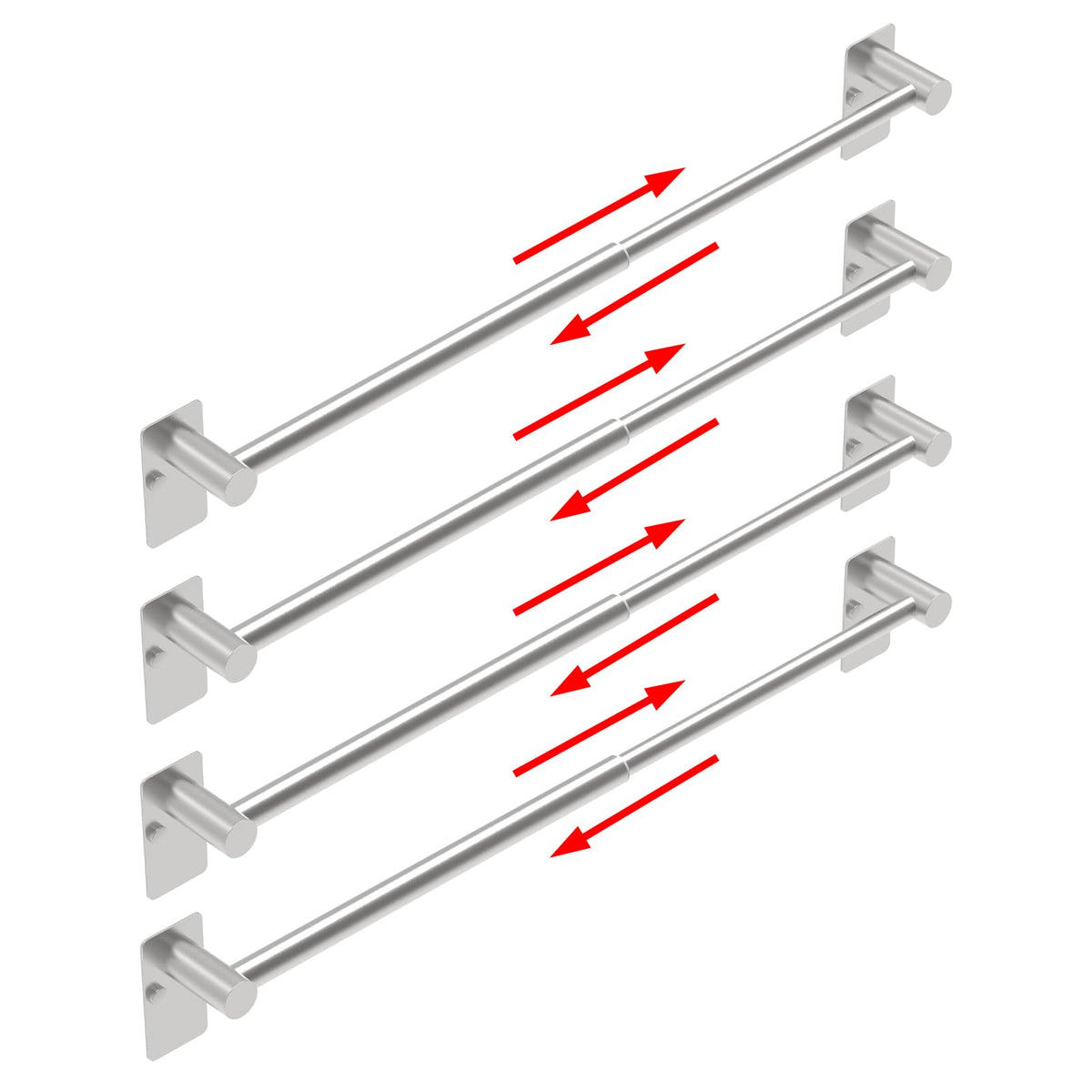 Towel Bar, Adhesive or Drill Wall Mount, Matte Black, 1 Pack