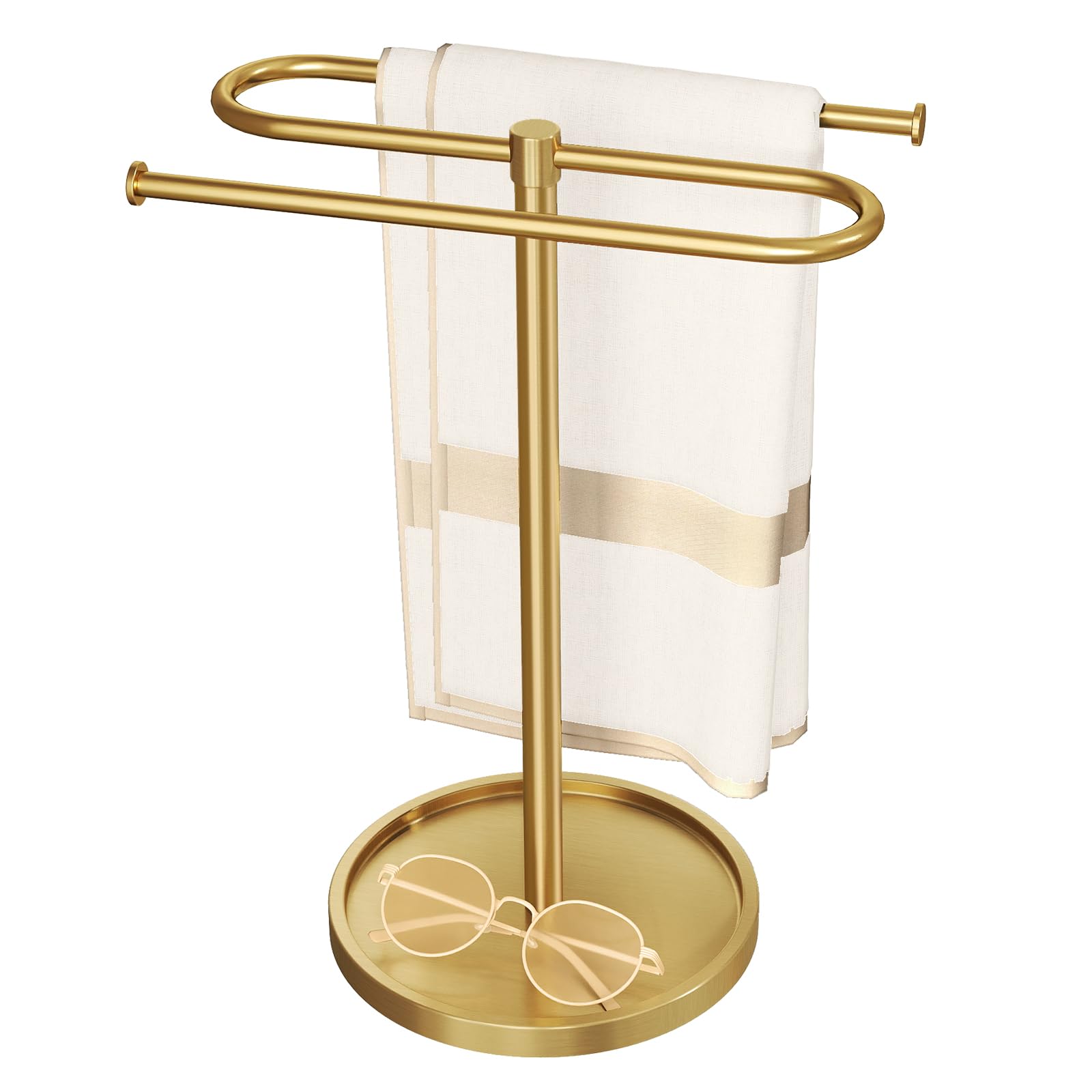 Bethom Hand Towel Holder Stand for Bathroom Countertop,S-Shape Bar,Black