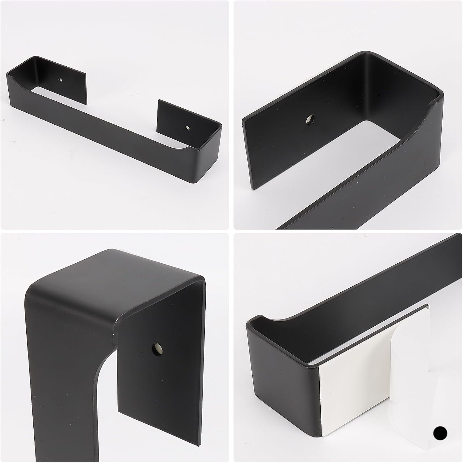NearMoon Self Adhesive Hand Towel Holder/Towel Ring, Stainless Steel Hand Towel Bar Rustproof Stick on Wall-Towel Rack for Bathroom/Kitchen, Square Sticky and Wall Mounted (9 Inch, Matte Black)