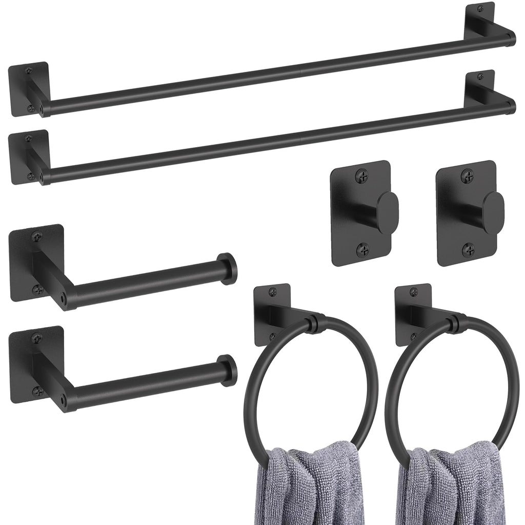 KLJKPA Black Bathroom Accessories Set, 4-Piece Bathroom Hardware Set