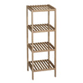 4 Tier Bathroom Shelf, Waterproof Bamboo Shelf for Bathroom