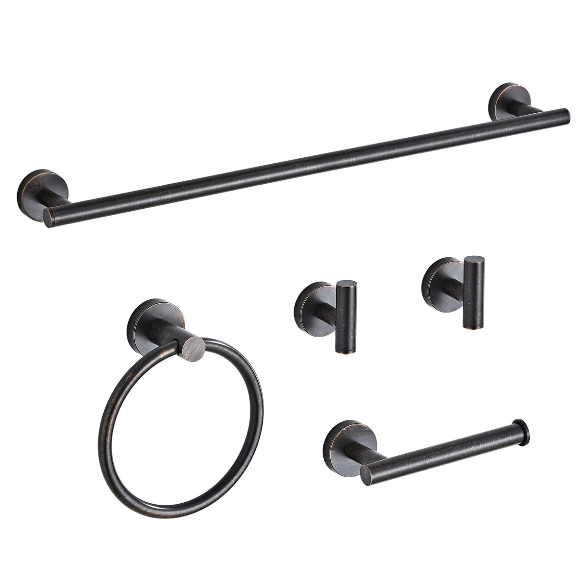 Brushed Gold Bathroom Hardware Set 5 Piece with Towel Racks for Bathroom, SUS304 Stainless Steel Bath Towel Bar Set, 24 Inch Wall Mounted Accessories Kit…