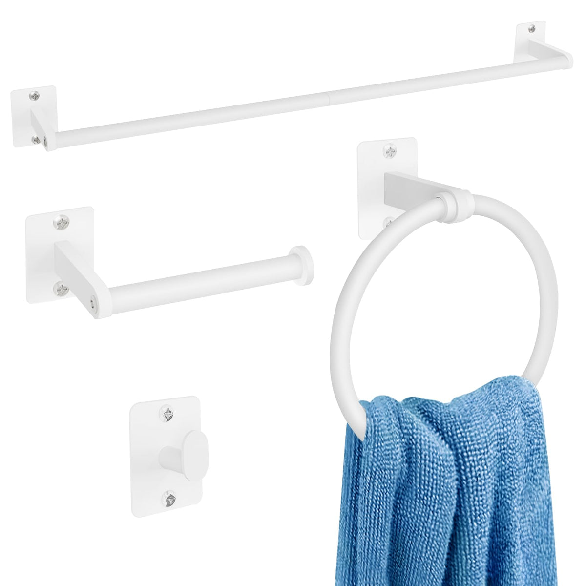 KLJKPA Black Bathroom Accessories Set, 4-Piece Bathroom Hardware Set
