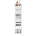 VECELO 3-Tier Bathroom Corner Shelf, Freestanding Triangle Storage Rack, Waterproof Corner Organizer, White Vertical Corner Shelving Unit for Bathroom Toilet Small Space,White