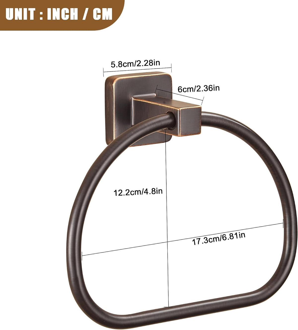 WOLIBEER Bronze Towel Ring,Bathroom Hand Towel Holder Wall Mount,Oil Rubbed Towel Rack Rustic Towel Hanger ORB Farmhouse Bathroom Accessories