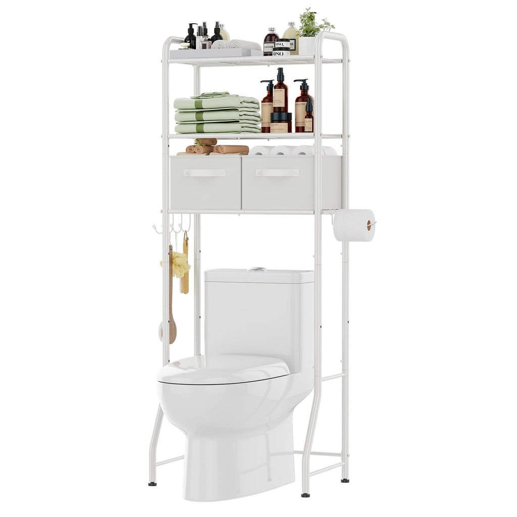 Simple Trending 3 Tier Over The Toilet Rack, Shelf Bathroom, Bathroom Stand Organizer Space Saver, Silver