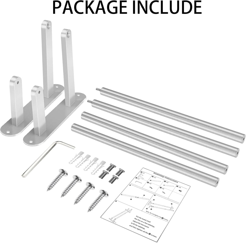 Towel Rack for Bathroom, Double Towel Bar 24Inch, Stainless Steel Bathroom Towel Holder, Double Towel Hanger Wall Mounted Towel Rod, Bathroom Towel Rack(Brushed Nickel)