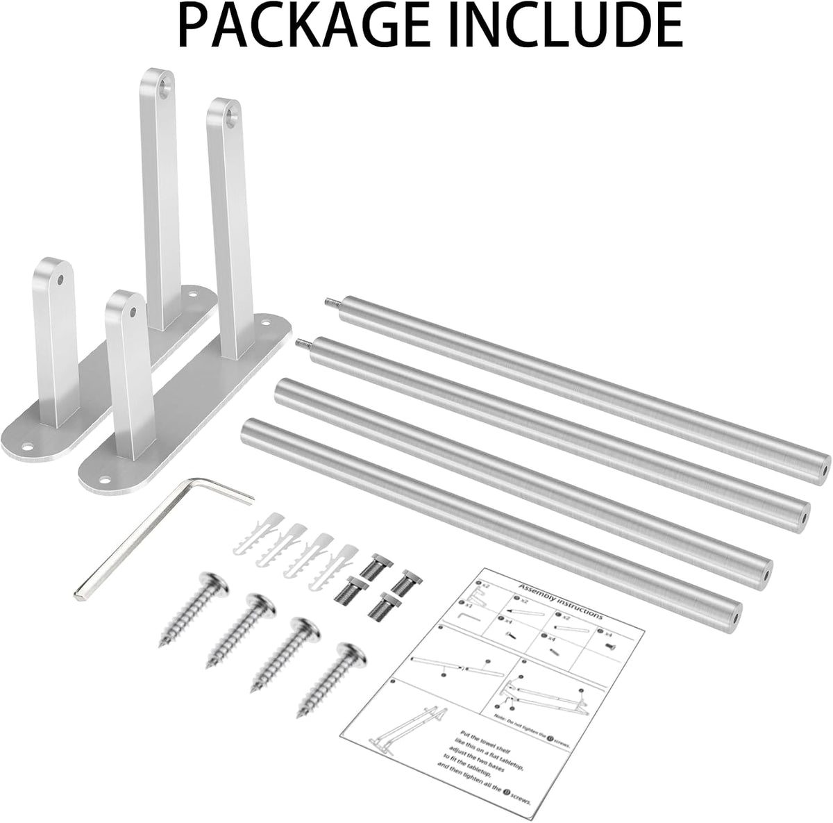 Towel Rack for Bathroom, Double Towel Bar 24Inch, Stainless Steel Bathroom Towel Holder, Double Towel Hanger Wall Mounted Towel Rod, Bathroom Towel Rack(Brushed Nickel)