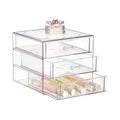ELLDOO Rollerball Perfume Organizer with 3 Drawer, Clear Acrylic Perfume Storage Holder Beauty Scent Holder, Makeup Lipgloss Lipstick Display Case Office Supplies Box