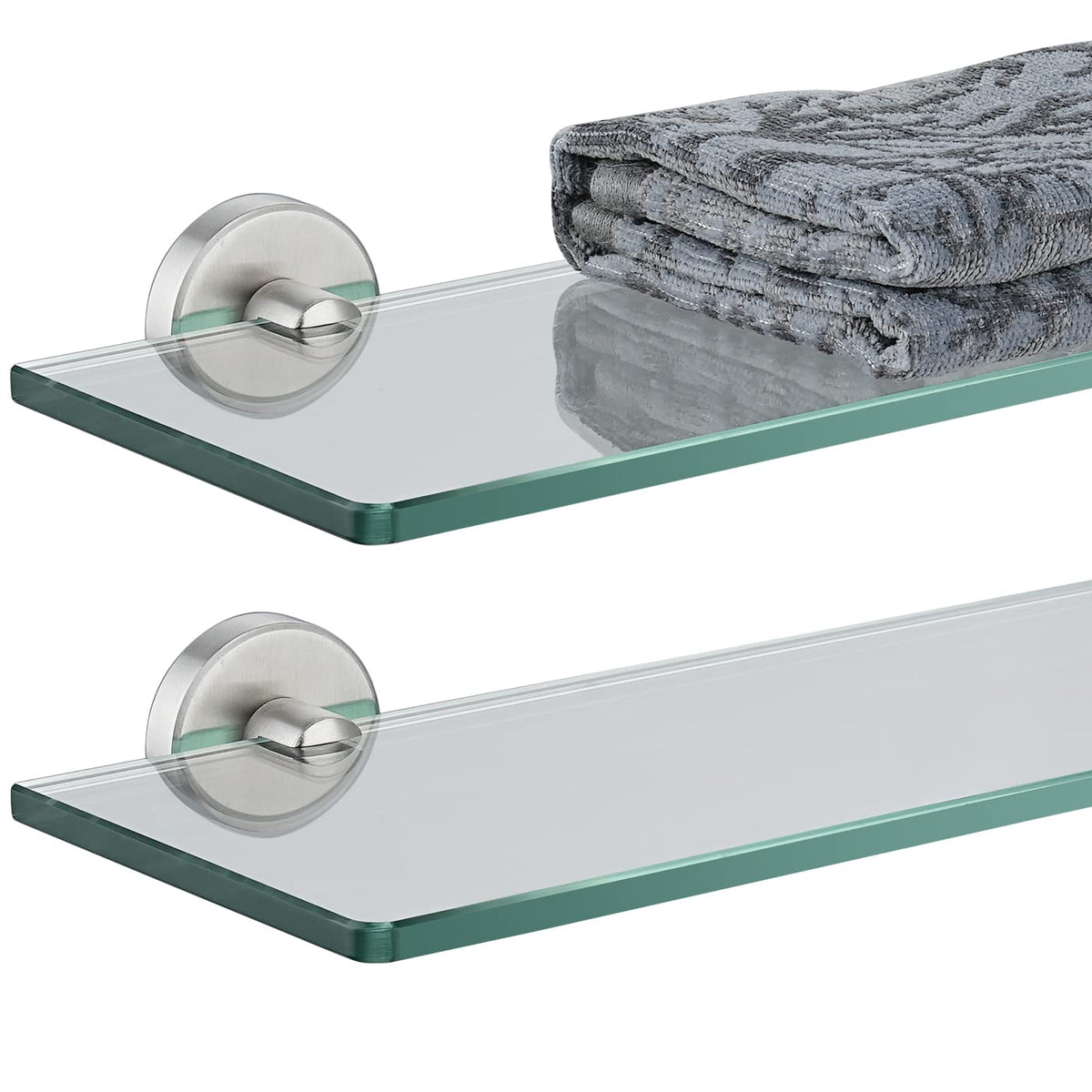 JQK Bathroom Glass Shelf, TGS101L16-BN