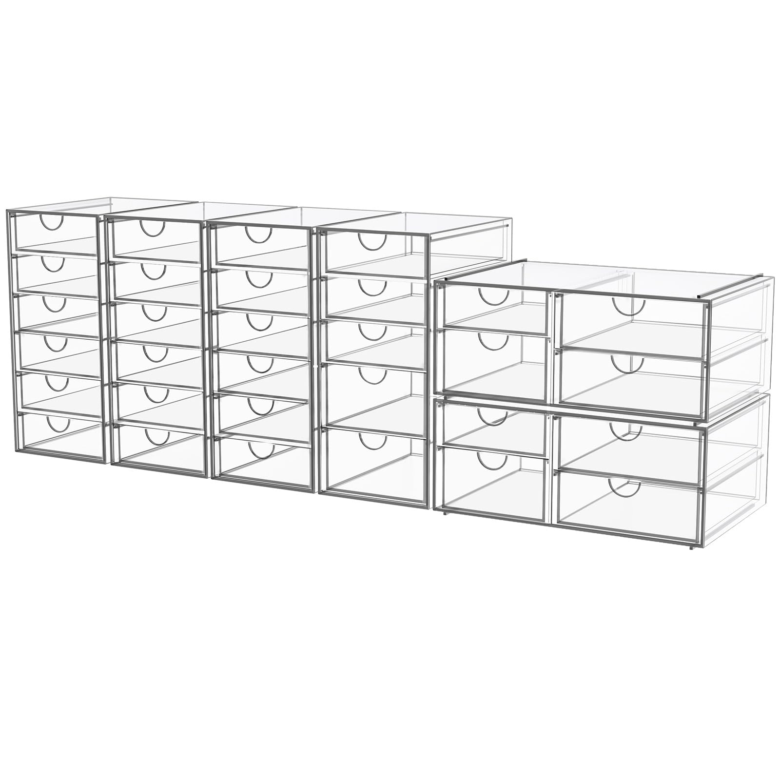 Acrylic Makeup Organizer with 19 Drawers,Storage Drawer Organizer