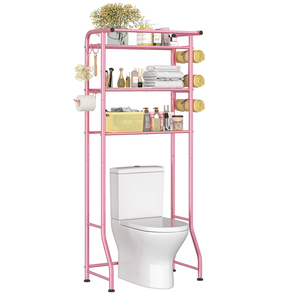 Simple Trending 3 Tier Over The Toilet Rack, Shelf Bathroom, Bathroom Stand Organizer Space Saver, Silver