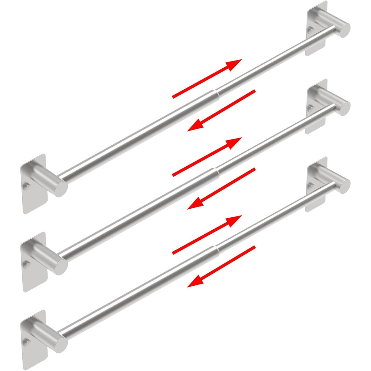 Towel Bar, Adhesive or Drill Wall Mount, Matte Black, 1 Pack