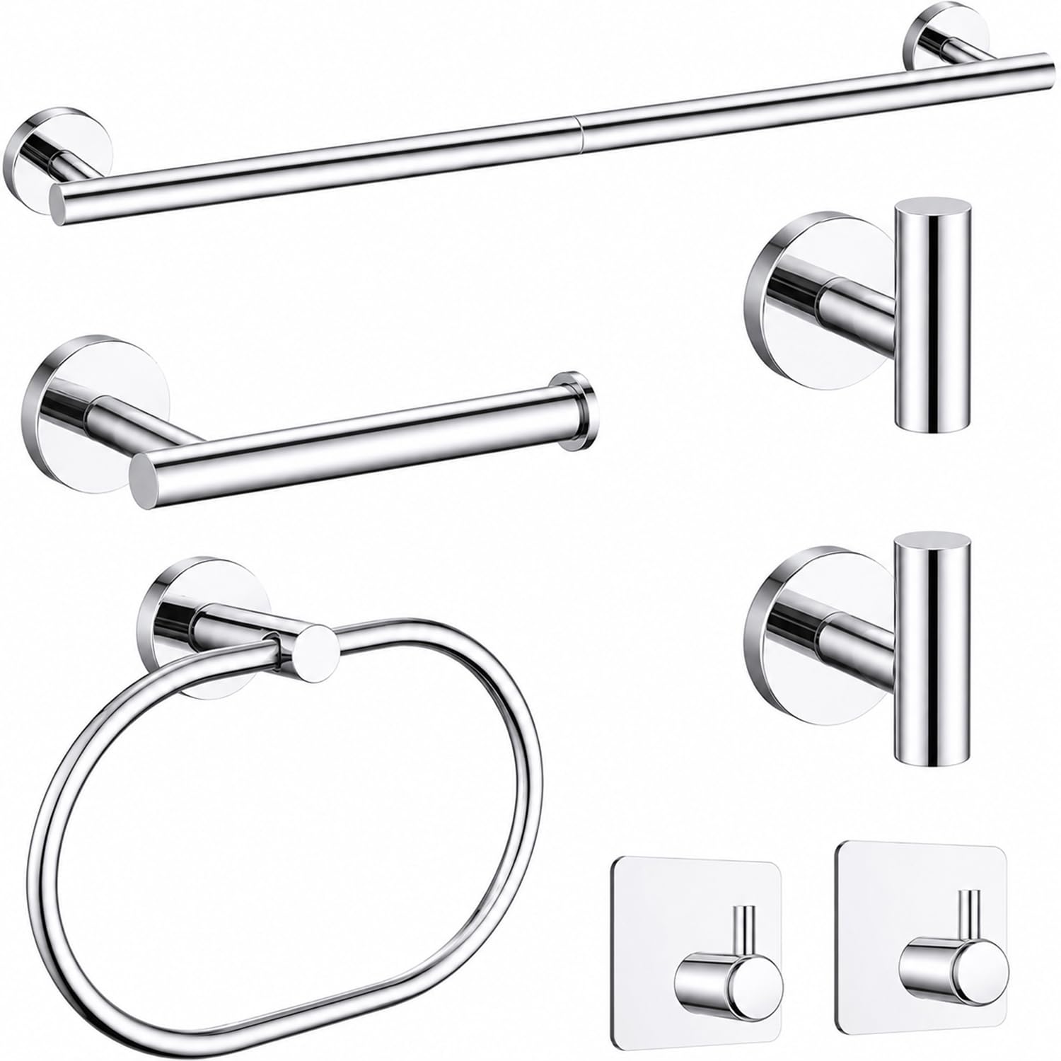Brushed Gold Bathroom Accessories Set, 7 Pieces Gold Towel Bar Bathroom Hardware Set, 31.5 Inch Towel Racks for Bathroom, SUS304 Stainless Steel Bathroom Towel Holder Toilet Paper Holder Wall Mounted