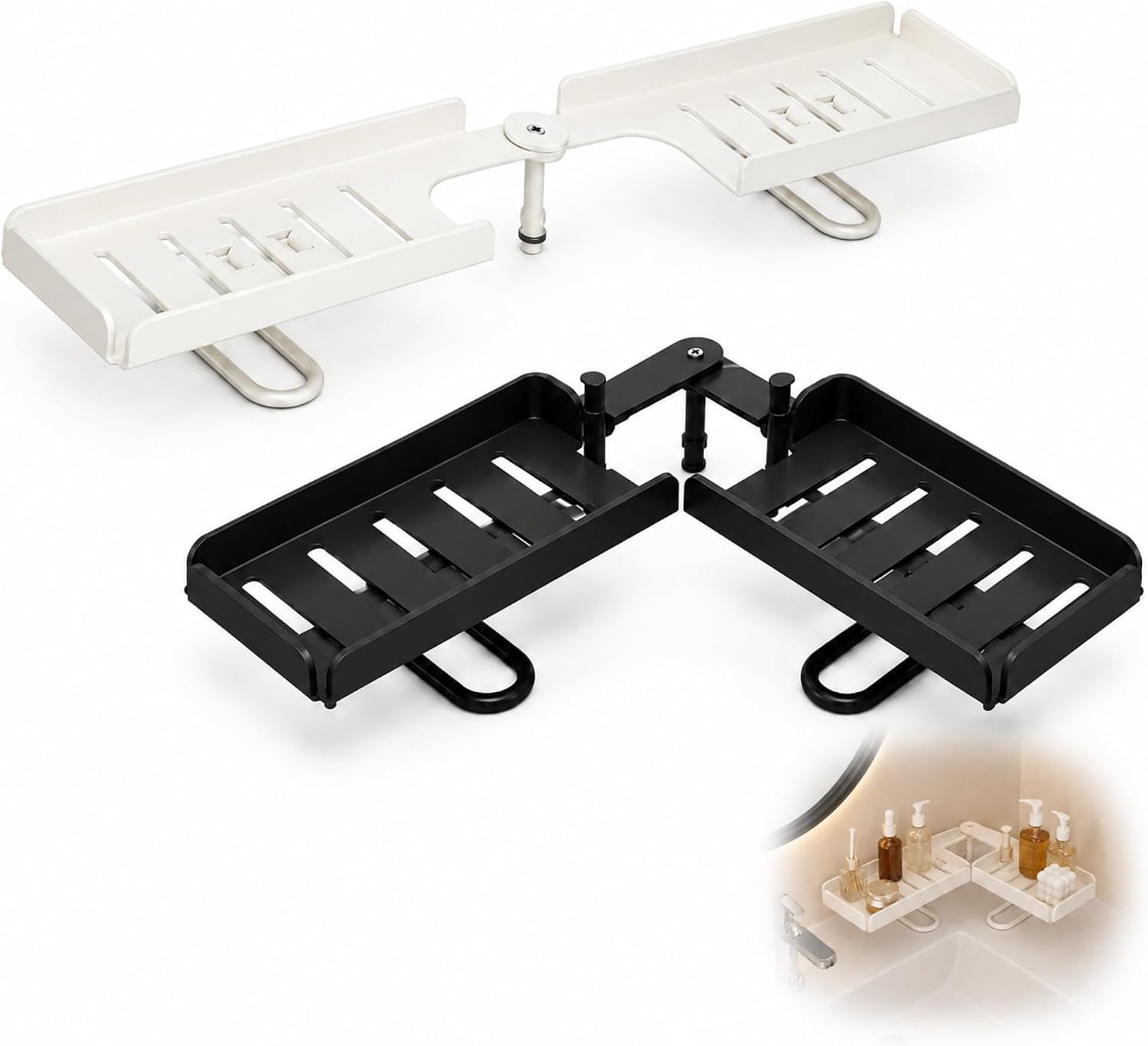Foldable Over-the-Faucet Sink Organizer Shelf for Kitchen (2,Mix-S)